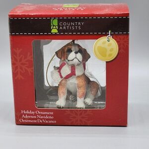 Country Artists Collectible Boxer Puppy Dog Christmas Holiday Ornament New
